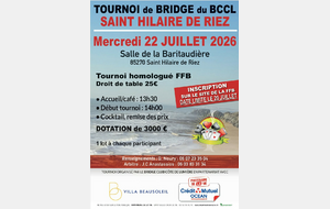 Grand tournoi du BCCL le mercredi 22 juillet 2026